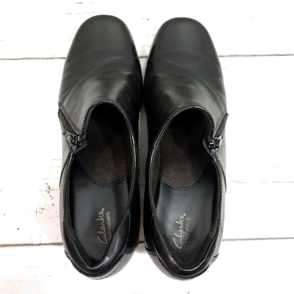 Clarks Bendables Women's Leather Heeled Booties 9M - Picture 5 of 10